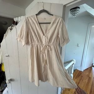 Cream Short Sleeve Dress